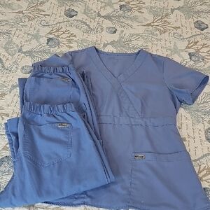 Grey's Anatomy Blue 3 Piece Scrub Set